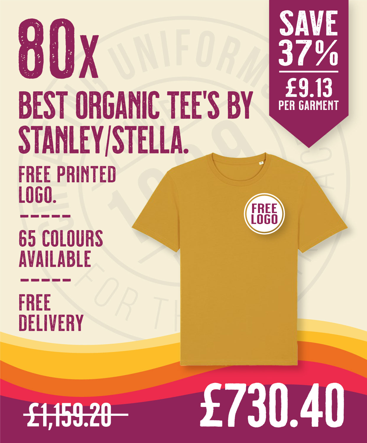 80 x Best Organic Tee's by Stanley/Stella