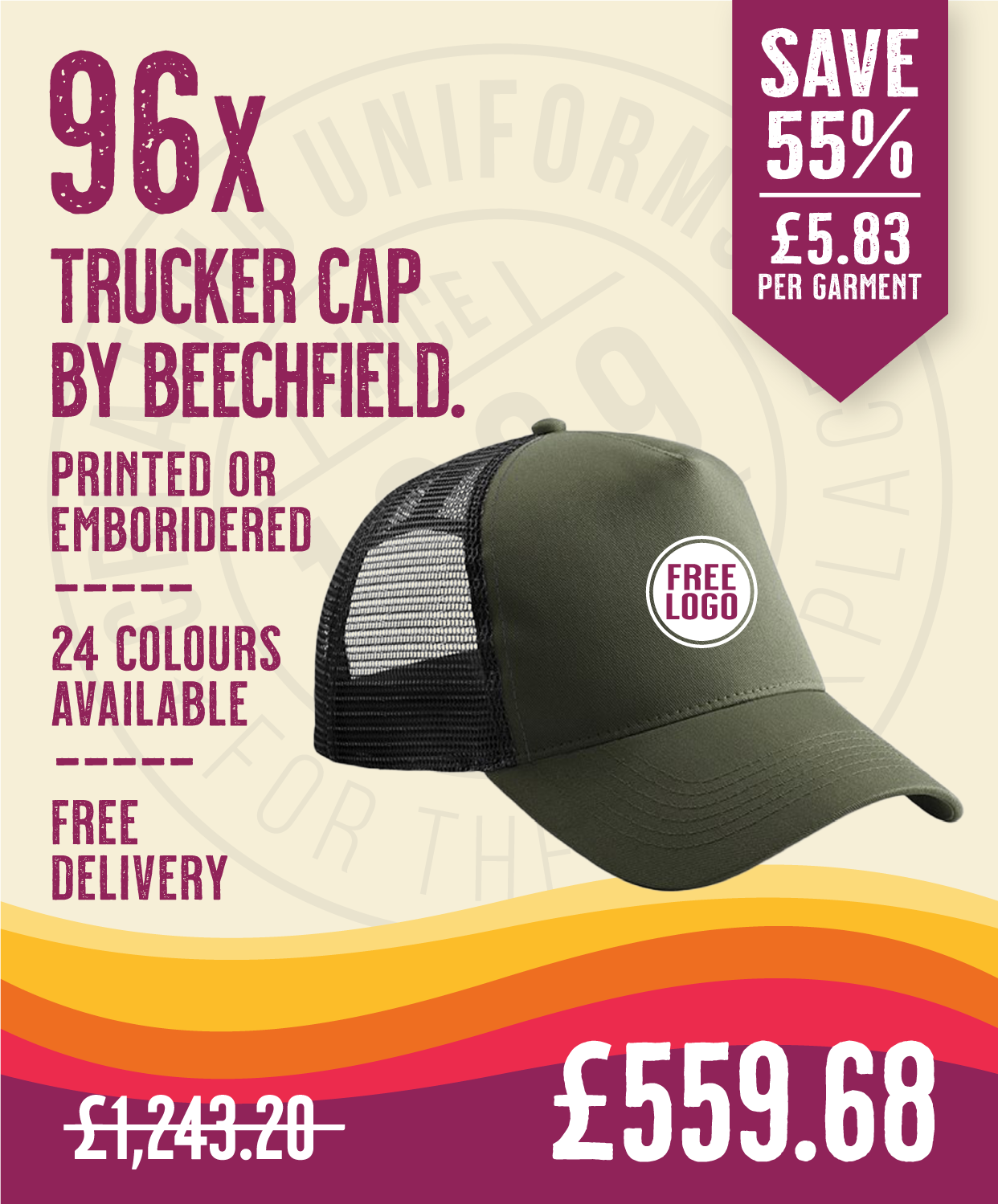 96 x Trucker Cap by Beechfield