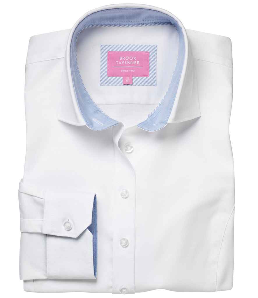 (ブルーク・タバナー) Brook Taverner レディース Mirabel ストライプ オックスフォード ストレッチ 長袖シャツ トッ Mirabel Stretch Oxford Shirt