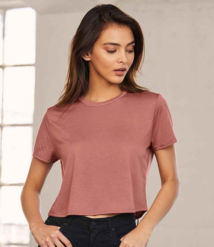 Bella Ladies Flowy Cropped T-Shirt –