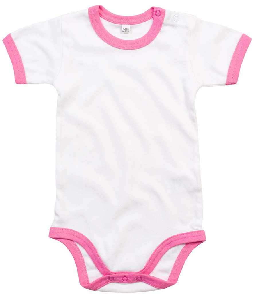 BZ19 White/Bubble Gum Pink Front