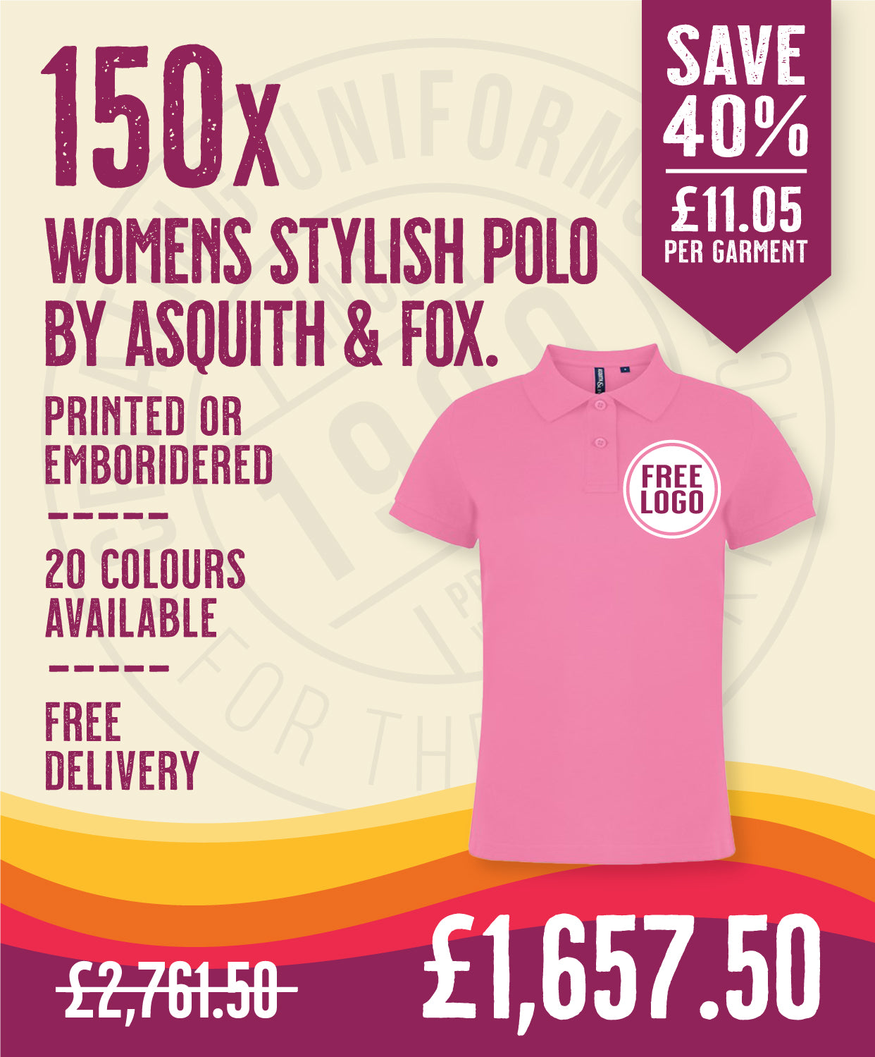 150 x Women's Stylish Polos by Asquith & Fox