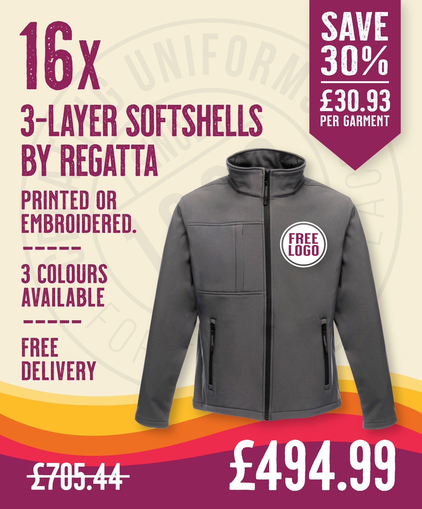 16 x 3-Layer Octagon Softshells by Regatta