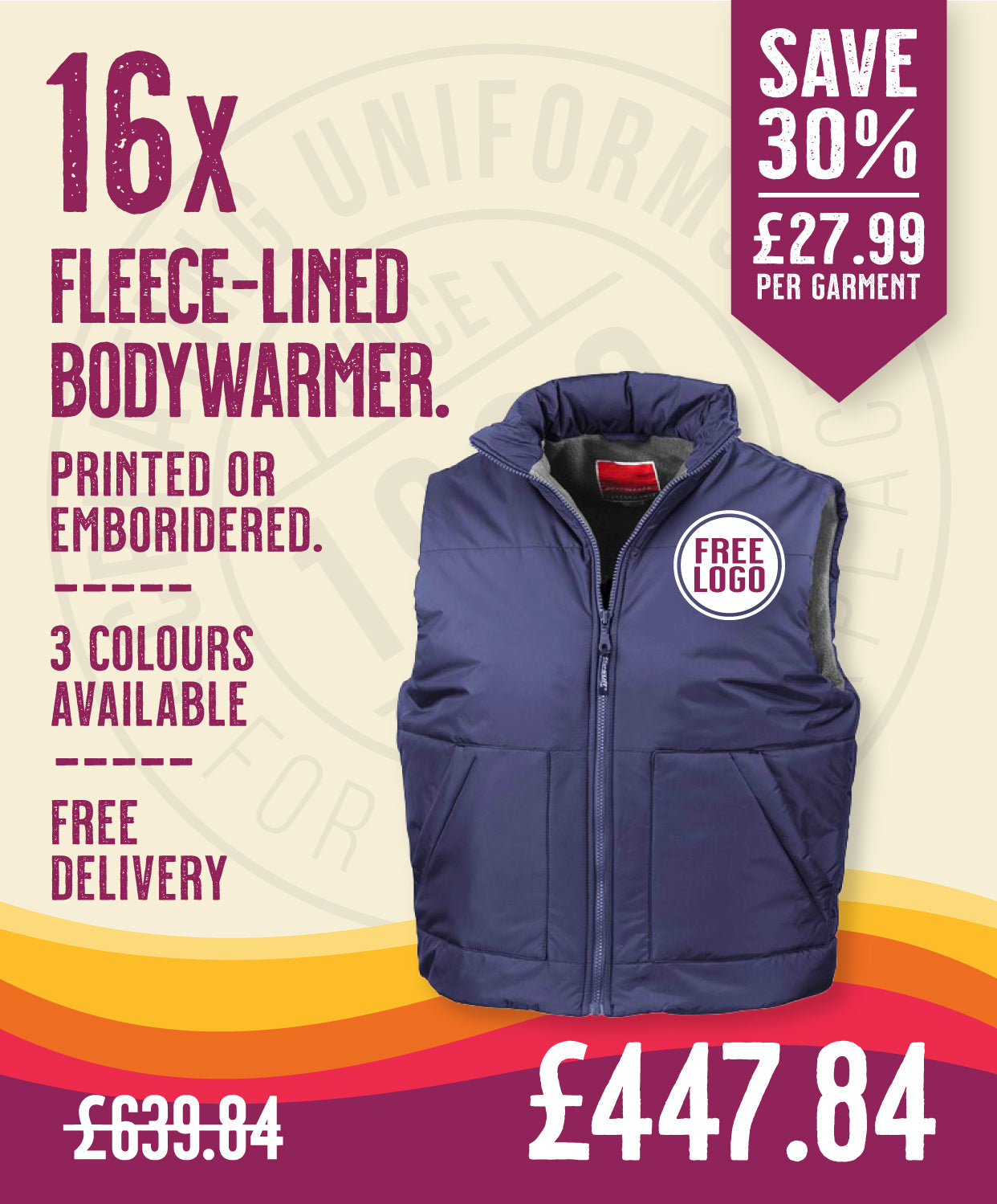 16 x Fleece-Lined Bodywarmer by Result