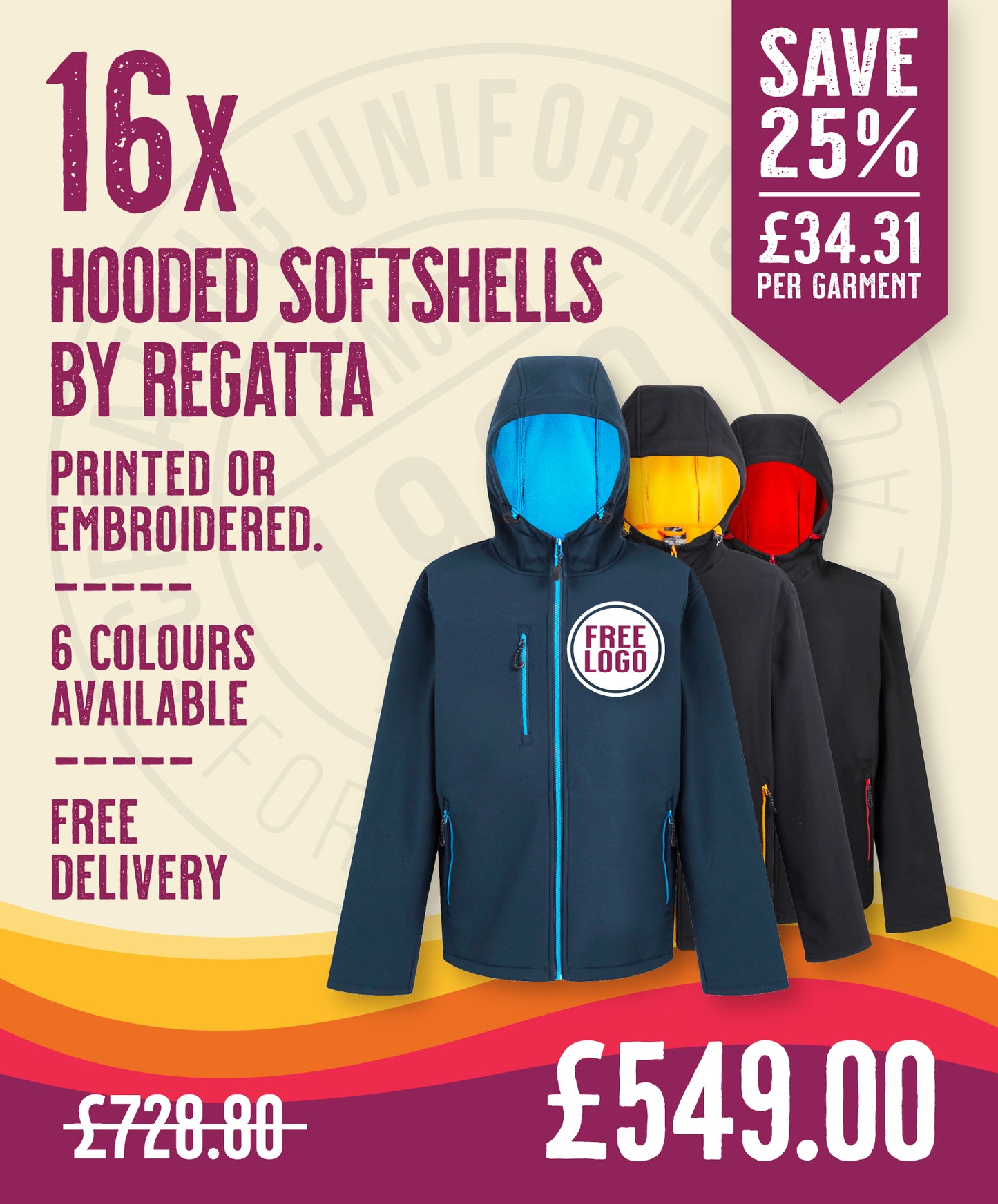 16 x Regatta Hooded Softshell Jackets (2 Layer)