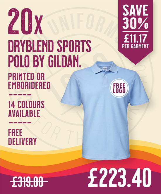 20 x Dryblend Sports Polos by Gildan