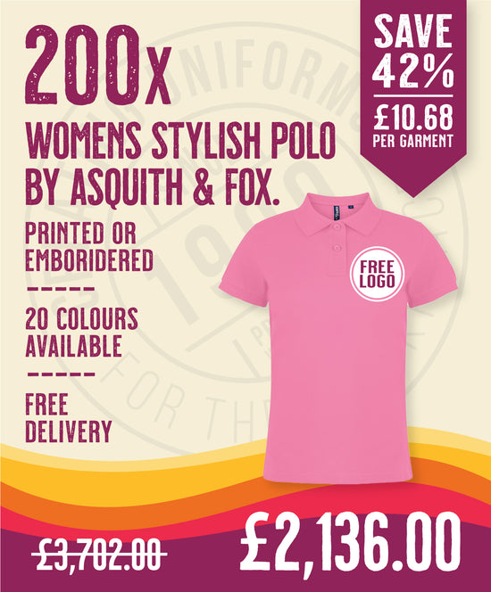 200 x Women's Stylish Polos by Asquith & Fox