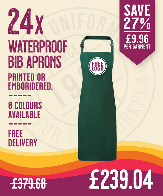 24 x Waterproof Bib Aprons by Premier