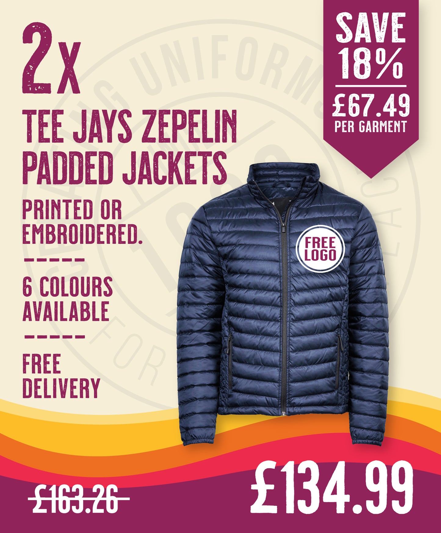 2 x Tee Jays Zepelin Padded Jackets