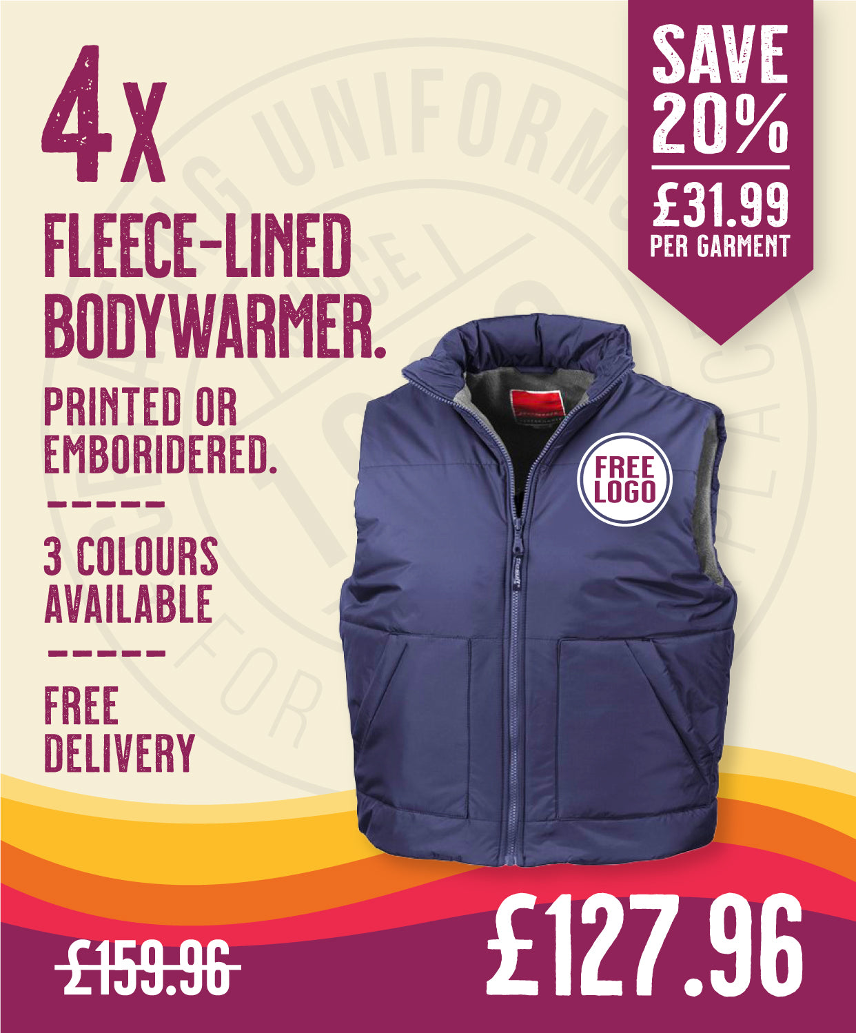 4 x Fleece-Lined Bodywarmer by Result