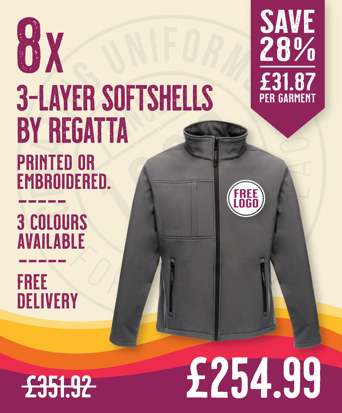 8 x 3-Layer Octagon Softshells by Regatta