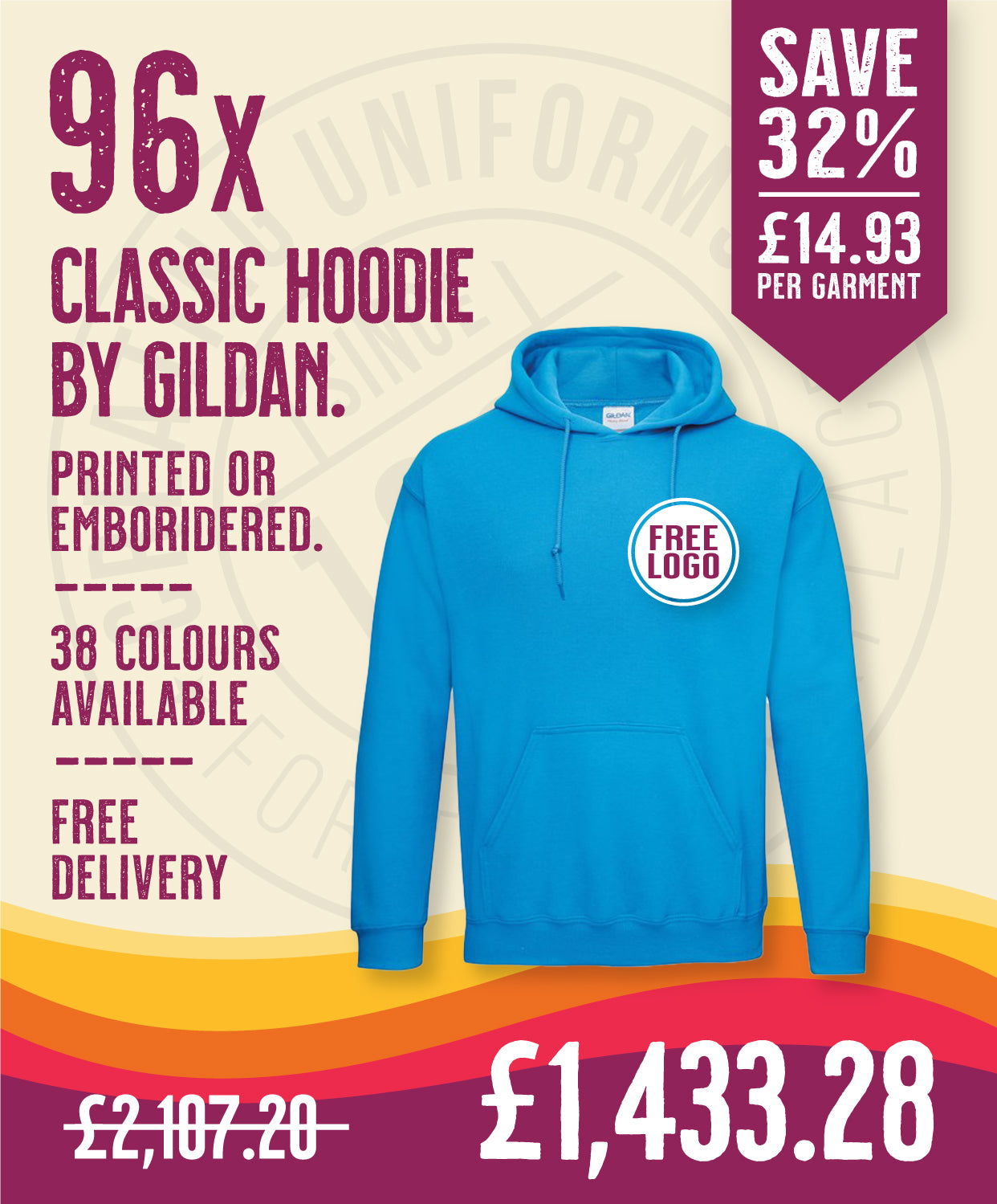 96 x Classic Hoodies by Gildan