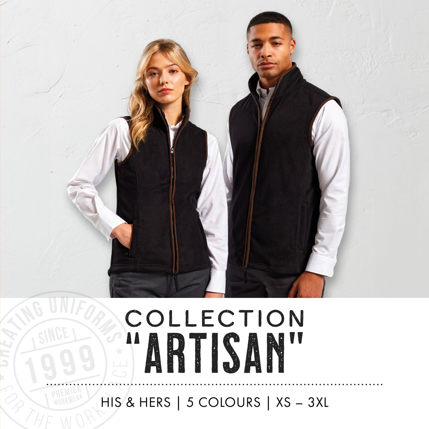 Premier Artisan fleece gilet clothing by Print Press, featuring high-quality embroidery and professional finishes from our specialist print lab.