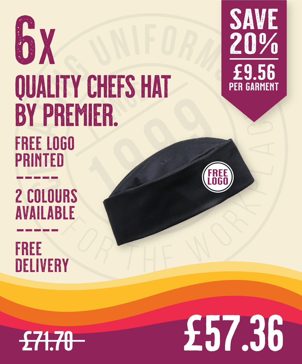 6 x Quality Chef Hats by Premier