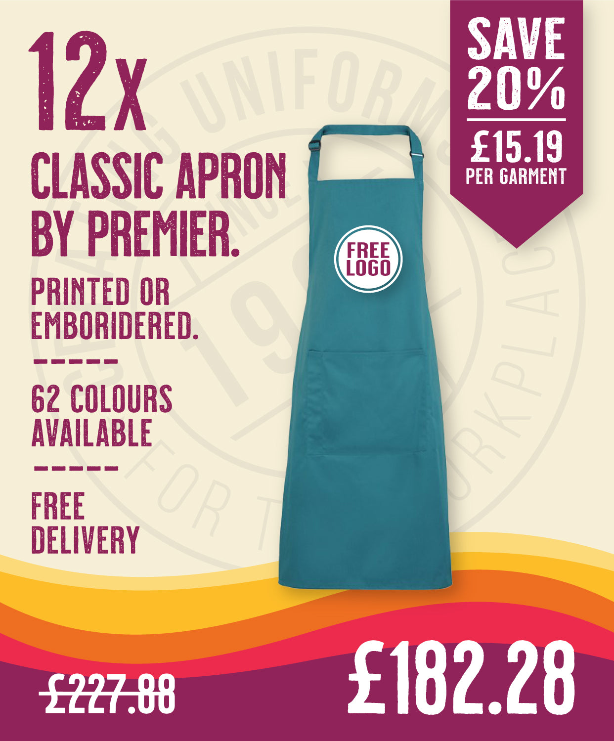 12 x Classic Aprons by Premier