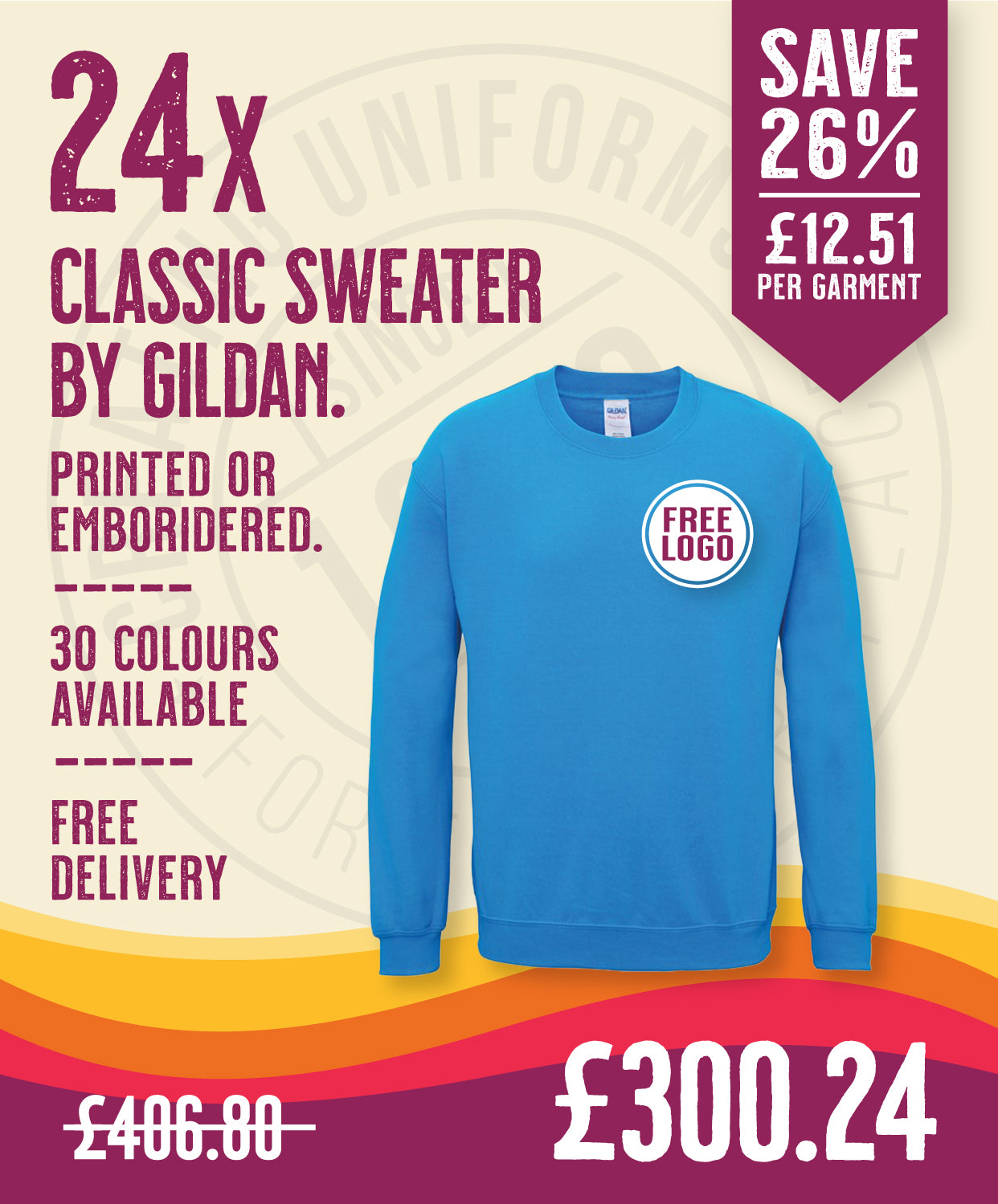 24 x Classic Sweaters by Gildan