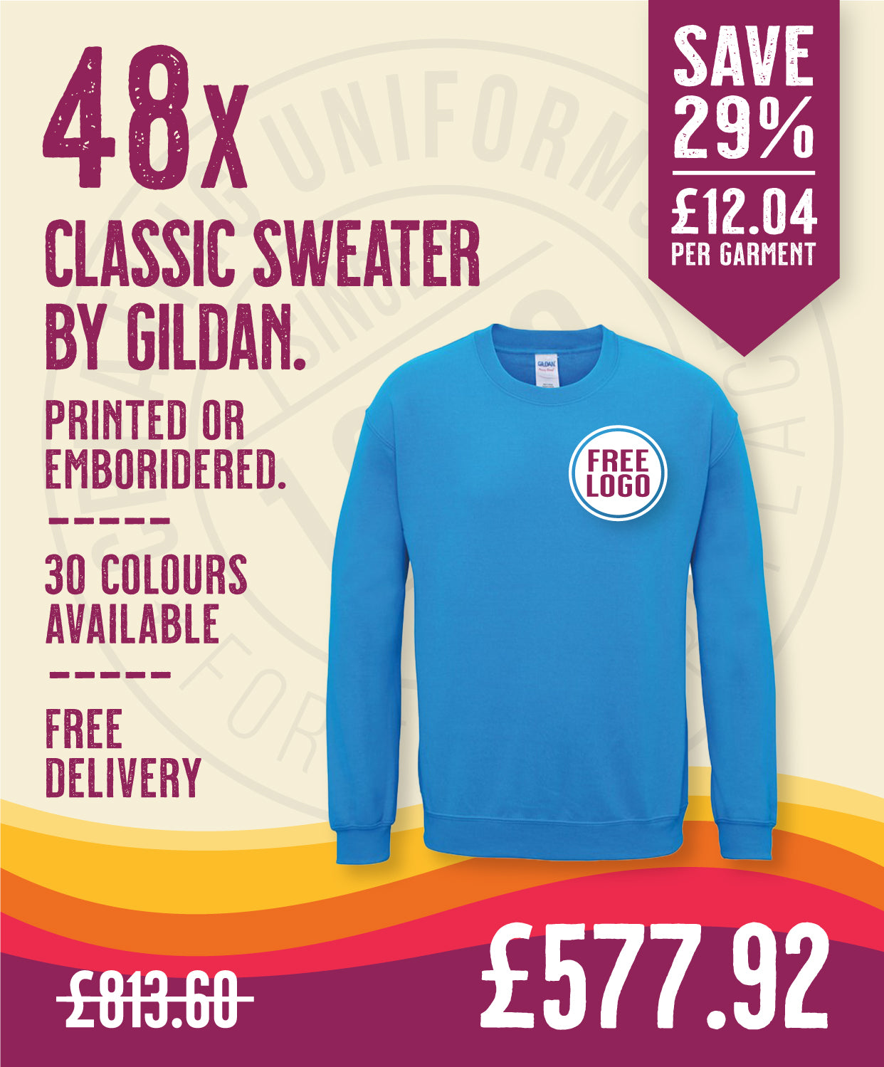 48 x Classic Sweaters by Gildan