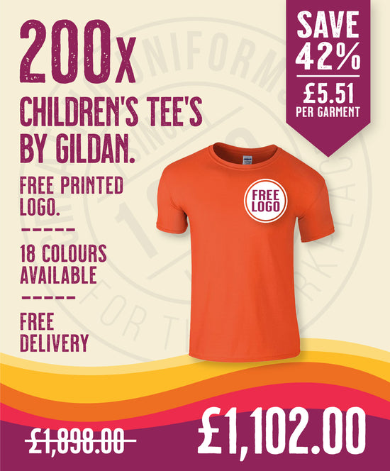 200 x Children's Tee's by Gildan