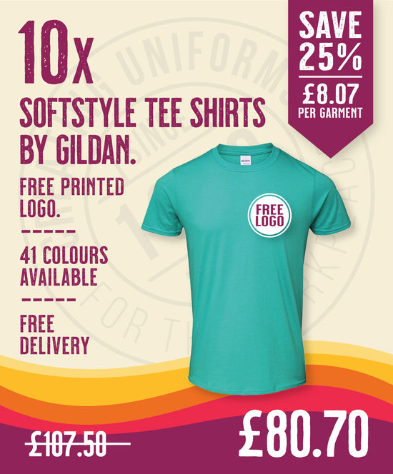 10 x Softstyle Tee Shirts by Gildan