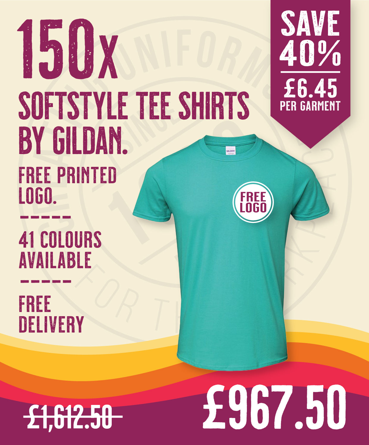 150 x Softstyle Tee Shirts by Gildan