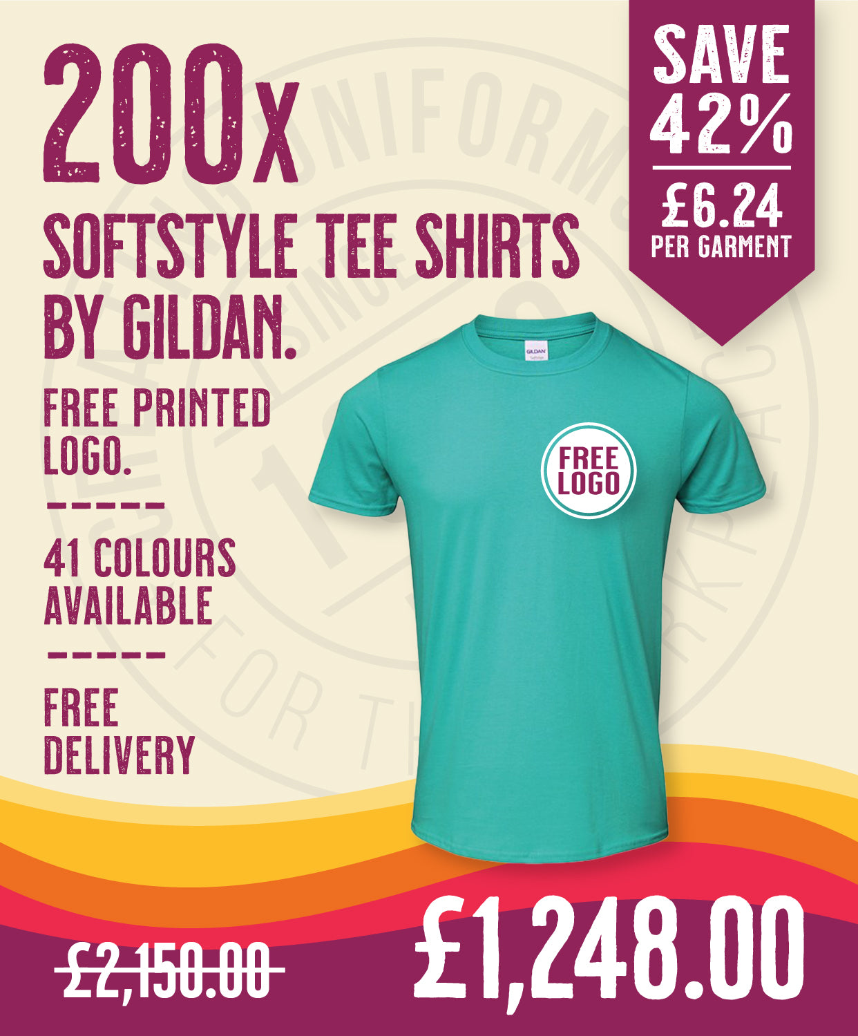 200 x Softstyle Tee Shirts by Gildan