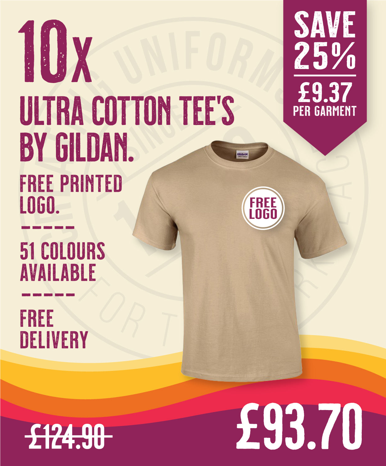 10 x Ultra Cotton Tee's by Gildan