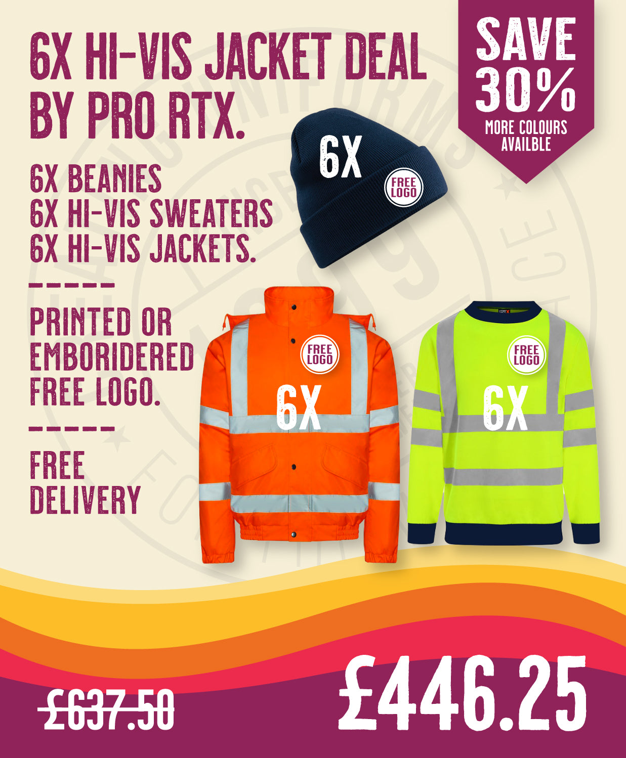 6x Hi-Vis Jacket Deal By Pro RTX