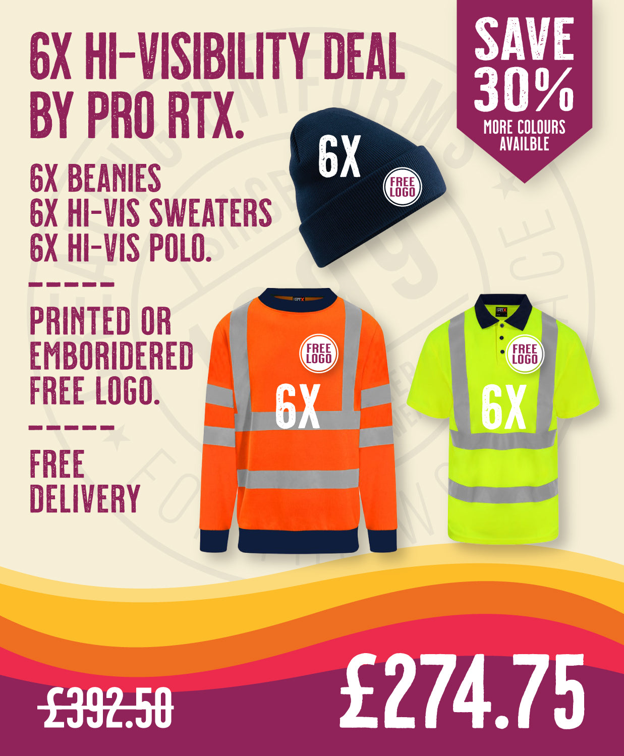 6x Hi-Vis Sweater Deal By Pro RTX