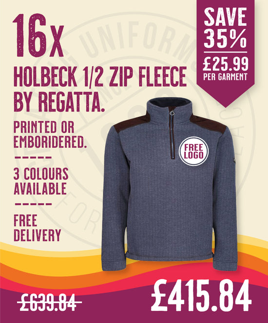 16 x Holbeck 1/2 Zip Fleece By Regatta