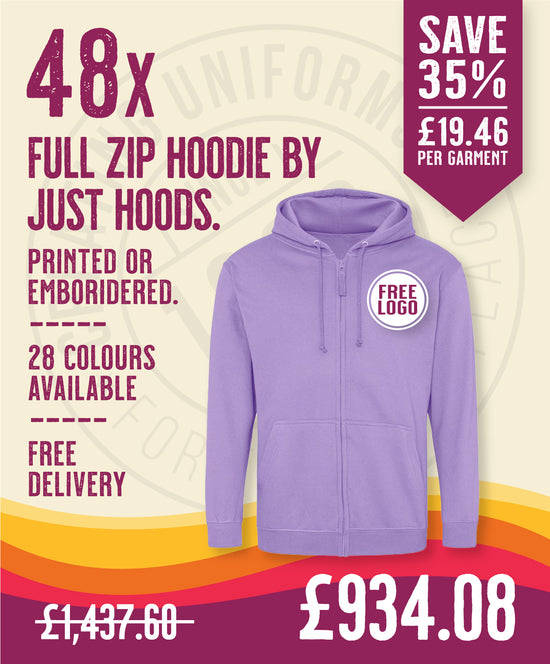 48 x Full Zip Hoodies by Just Hoods