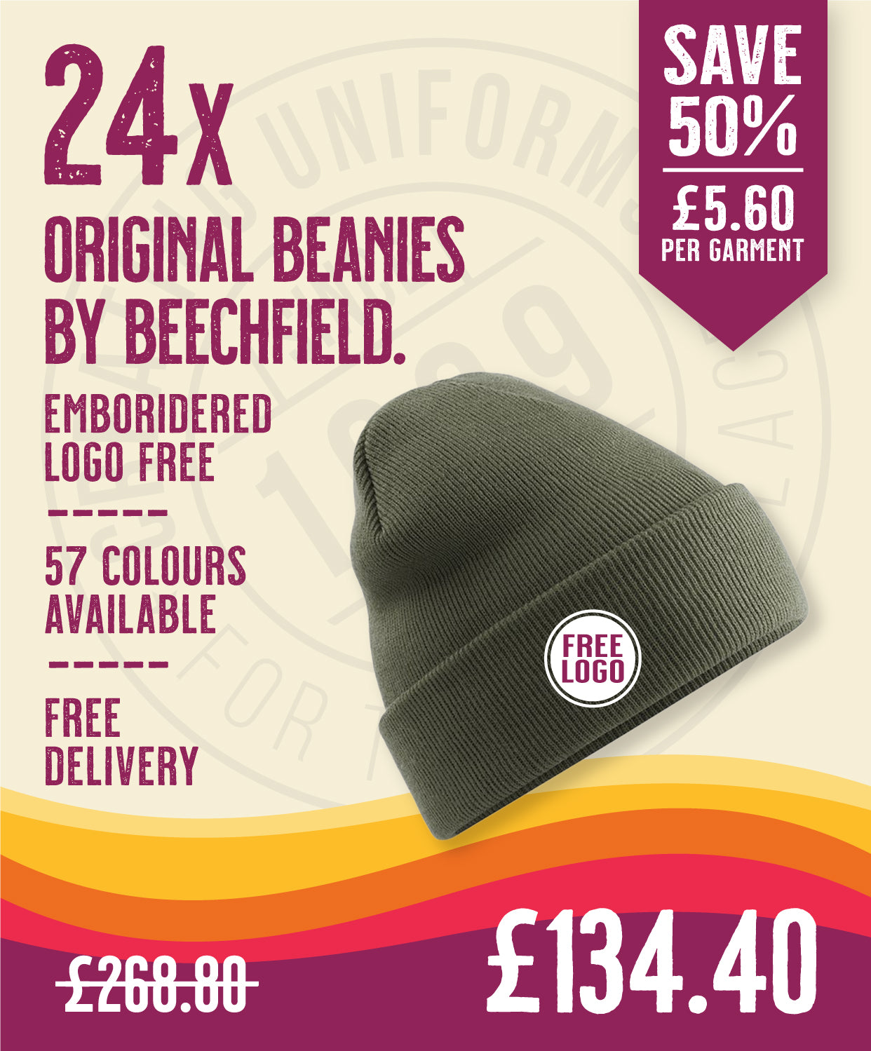 24 x Original Beanies by Beechfield