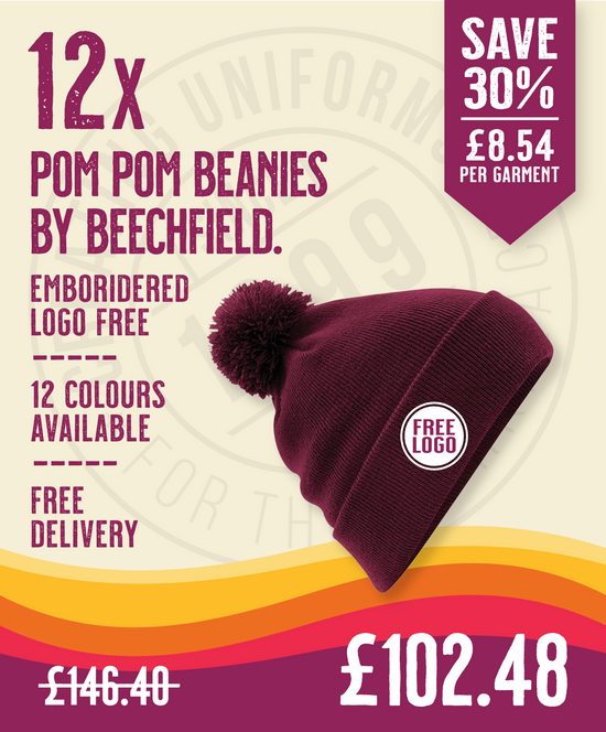 12 x Pom Pom Beanies by Beechfield