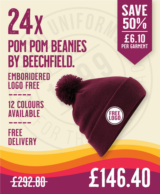 24 x Pom Pom Beanies by Beechfield