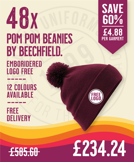 48 x Pom Pom Beanies by Beechfield