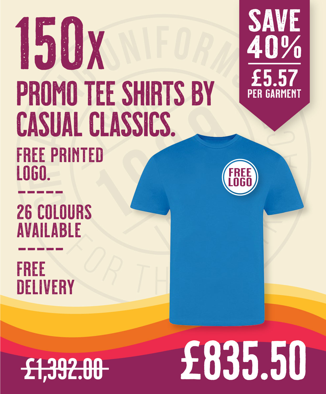 150 x Promo Tees by Casual Classics