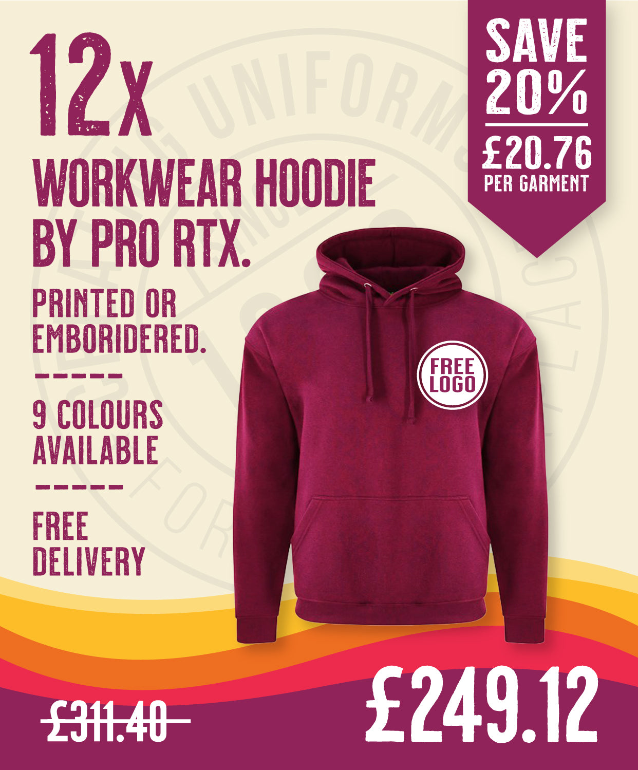 12 x Workwear Hoodies by Pro RTX