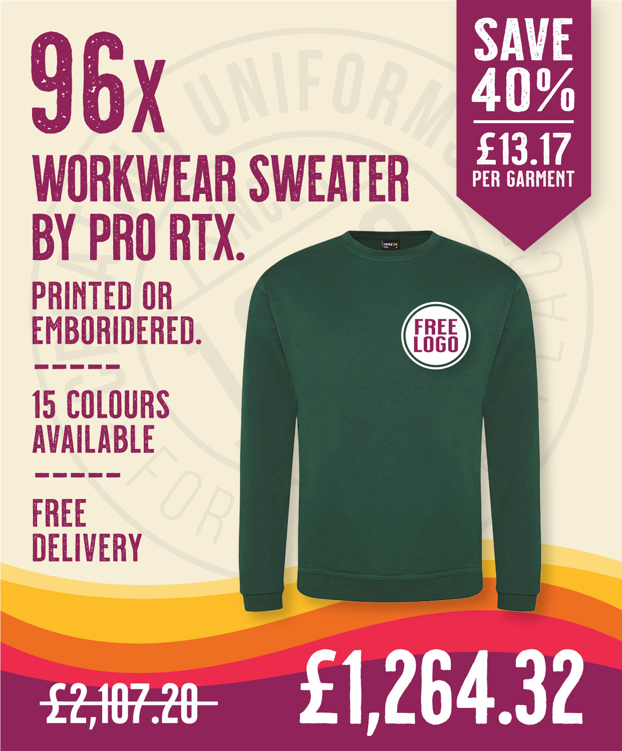 96 x Workwear Sweaters by Pro RTX