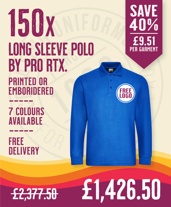 150 x Long Sleeve Polos by Pro RTX