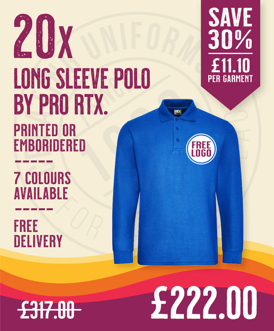 20 x Long Sleeve Polos by Pro RTX