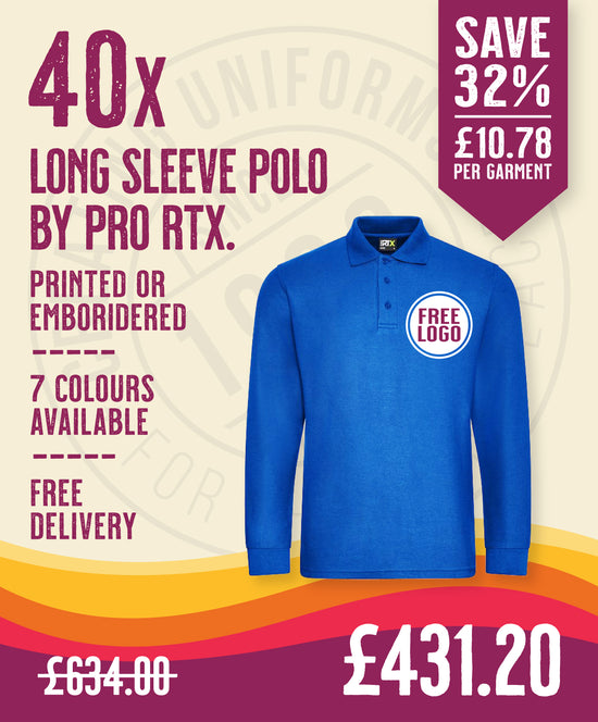 40 x Long Sleeve Polos by Pro RTX