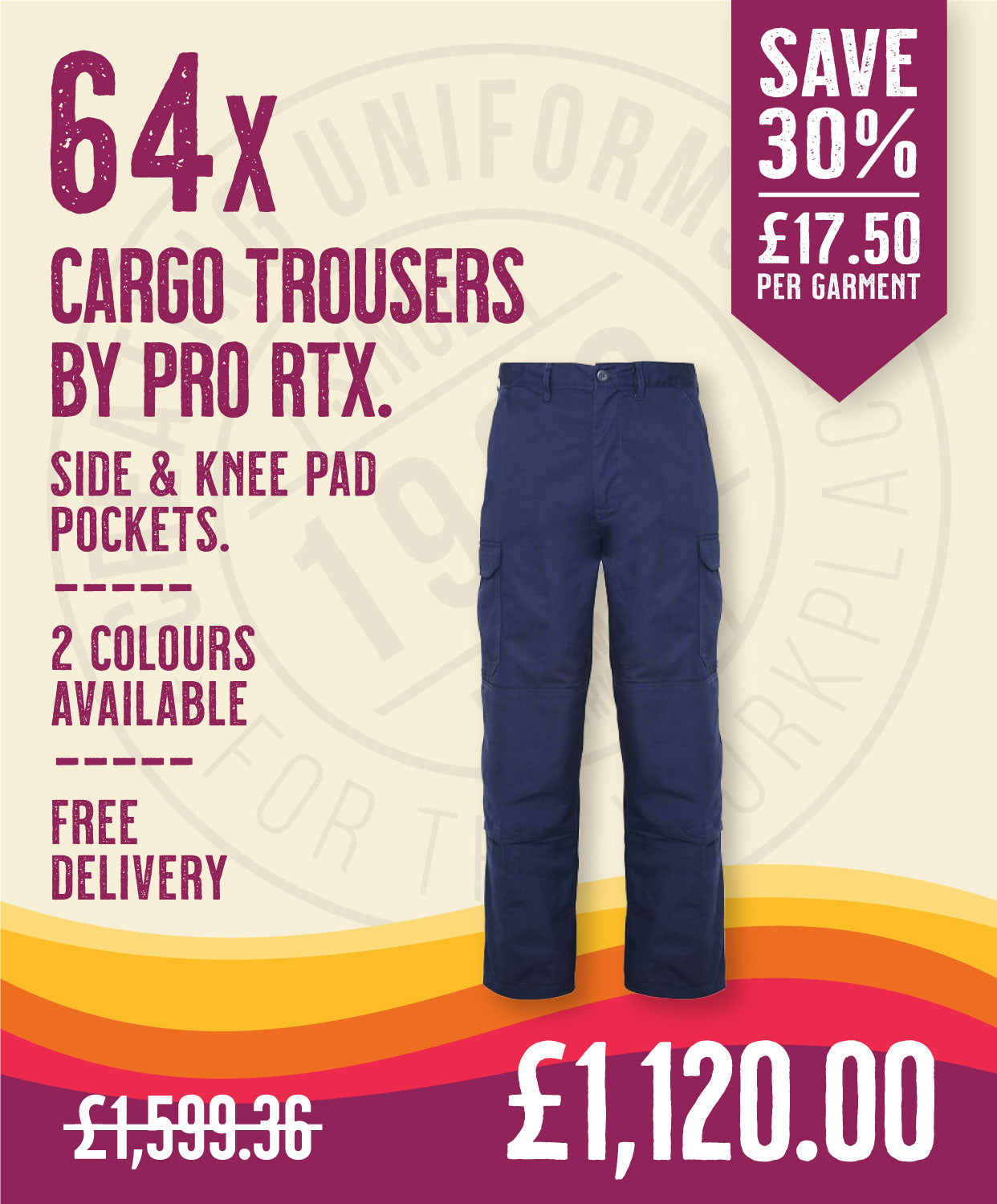 64 x Cargo Trousers by Pro RTX