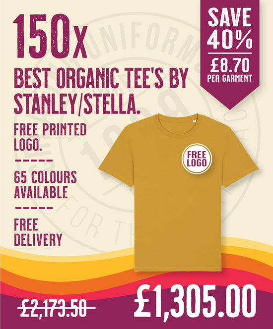 150 x Best Organic Tee's by Stanley/Stella