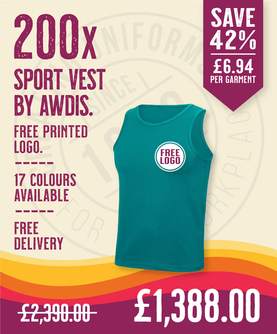 200 x Sport Vests by AWDis