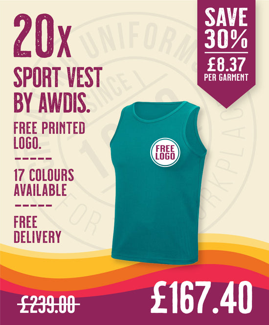 20 x Sport Vests by AWDis