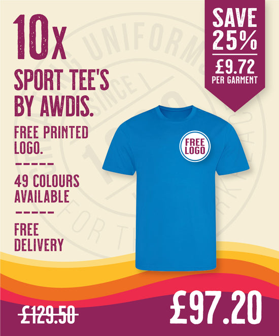 10 x Sport Tee's by AWDis