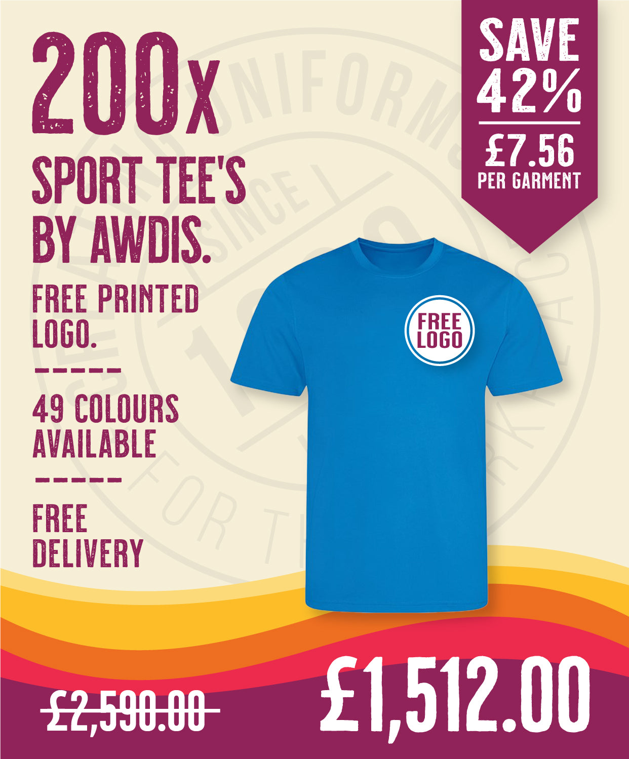 200 x Sport Tee's by AWDis