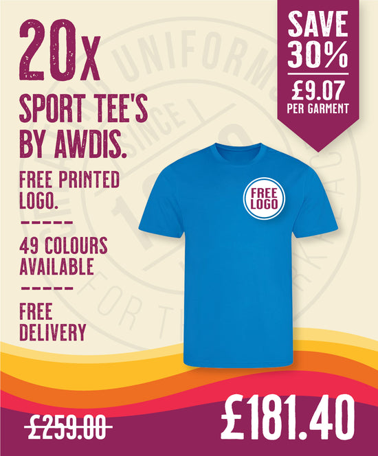 20 x Sport Tee's by AWDis