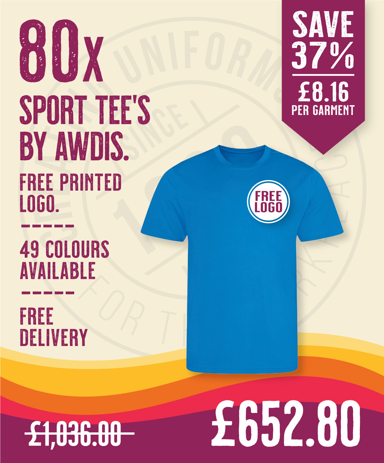 80 x Sport Tee's by AWDis