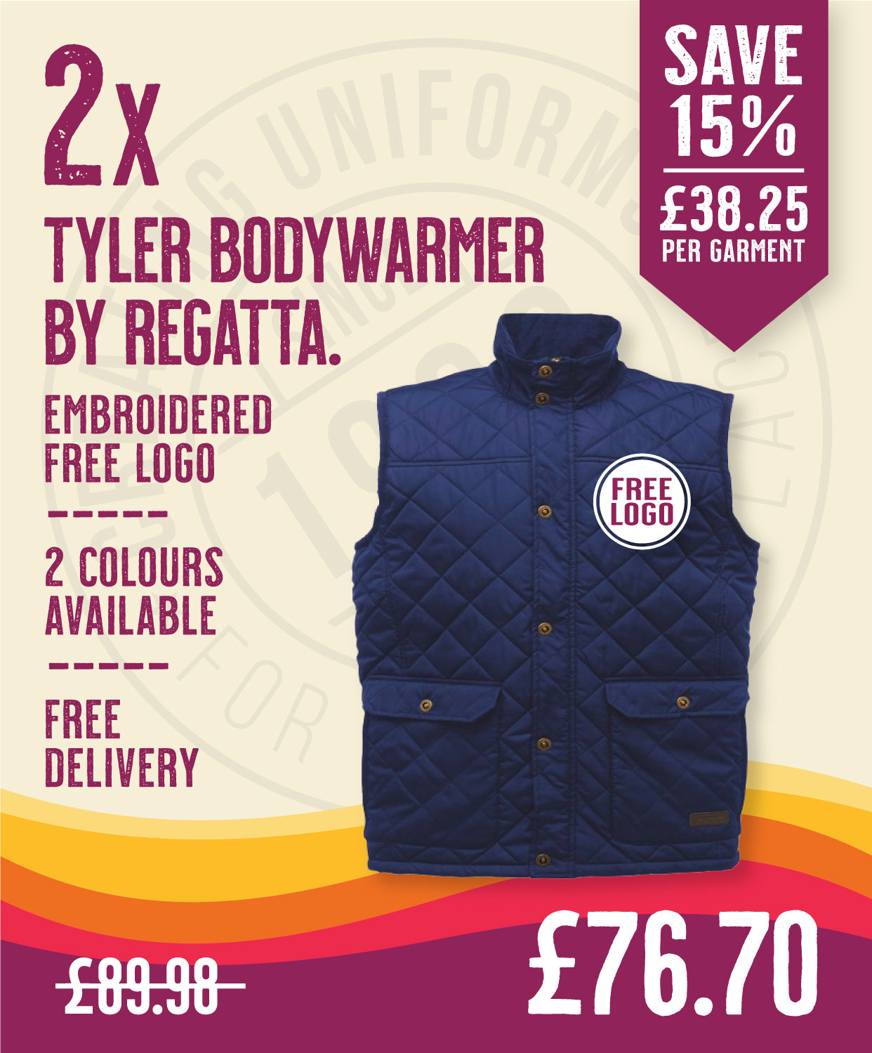 2 x Tyler Bodywarmer by Regatta