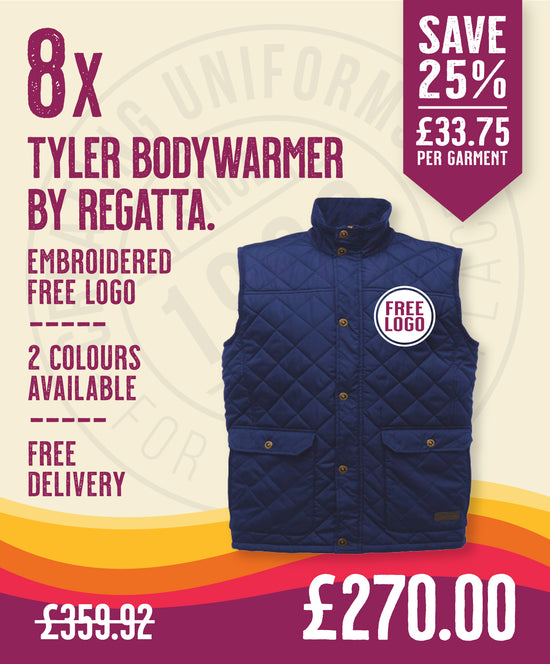 8 x Tyler Bodywarmer by Regatta